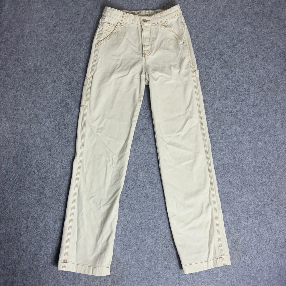 S.O.N.G. Women's Size 1/25 26x30 Carpenter Jeans 90s Boyfriend Cream Jean Pants